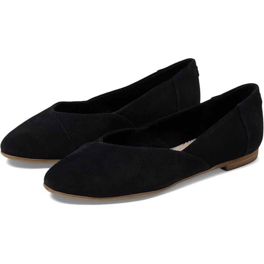 Toms Jutti Neat Suede Flats Black Size 9